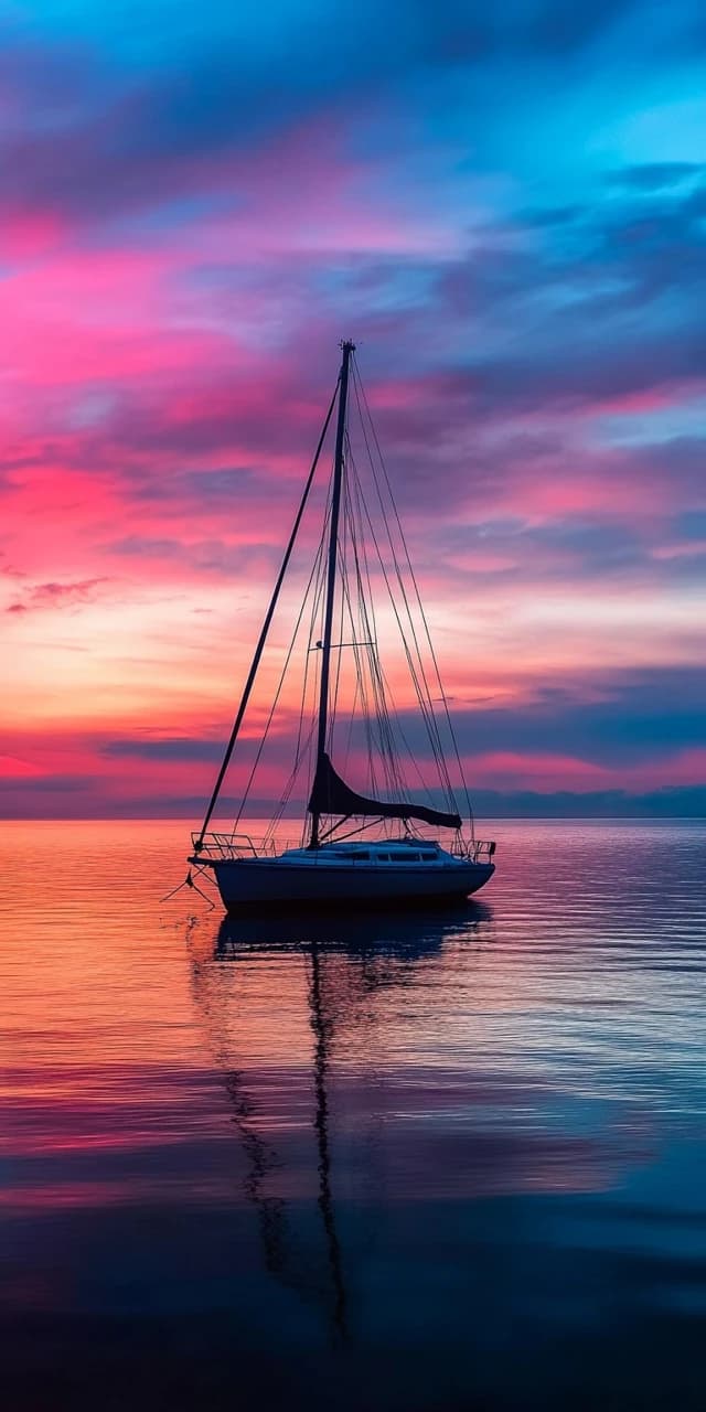 AI generated: A Sail Boat Lost at Dusk with Gorgeous Atmospheric Colors
--ar 1:2 
--style raw --v 6.1 