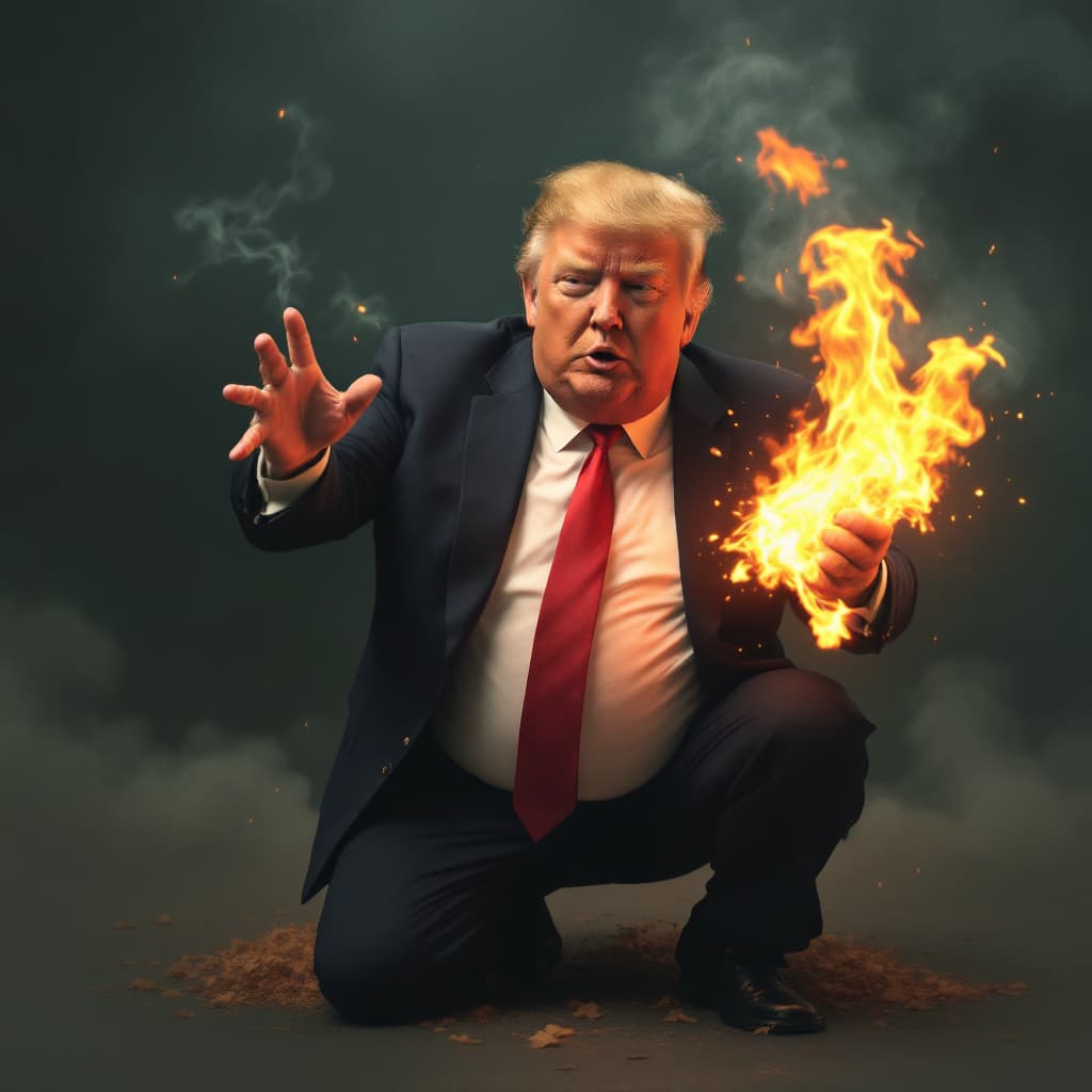 AI generated: Donald Trump lighting his fart.