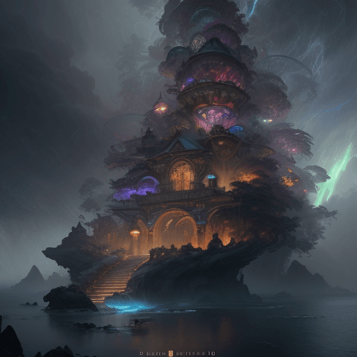 AI generated: a Storm in a tea cup ; triadic colors ; stunning palette ; Epic cinematic brilliant stunning intrica...