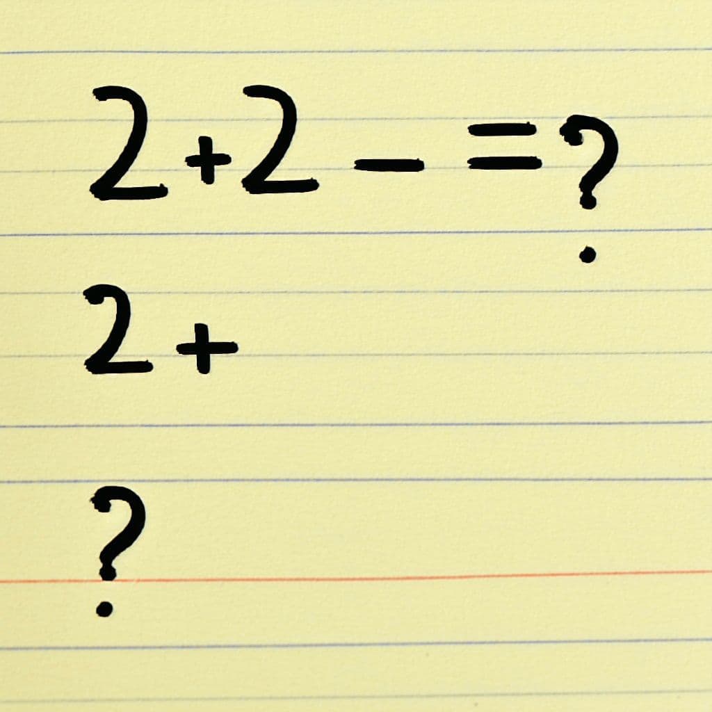 AI generated: on a piece of paper, 2+2 = ?