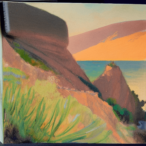 AI generated: A vivid and expressive landscape of Majorca inspired by Hermen Anglada-Camarasa and Ramon Casas. The...