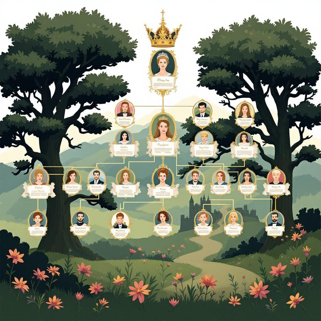 AI generated: create an illustration of the Royal Family Tree
