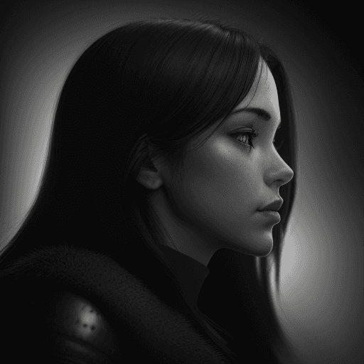 AI generated: high resolution photography, monochrome, evoking the starkness of classic noir with an intimate, psy...