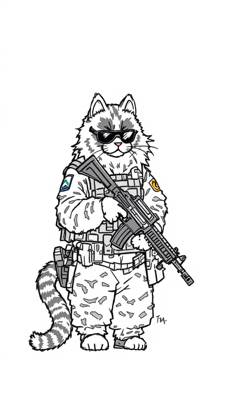 AI generated: CAT SPECIAL SWAT FORCE
