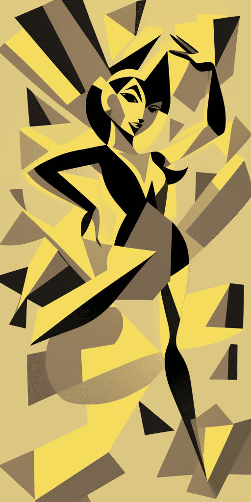 AI generated: (16k4d art rfktrstyle Half a pound of tuppenny rice), Cubist Angles, (Dynamic Pose)