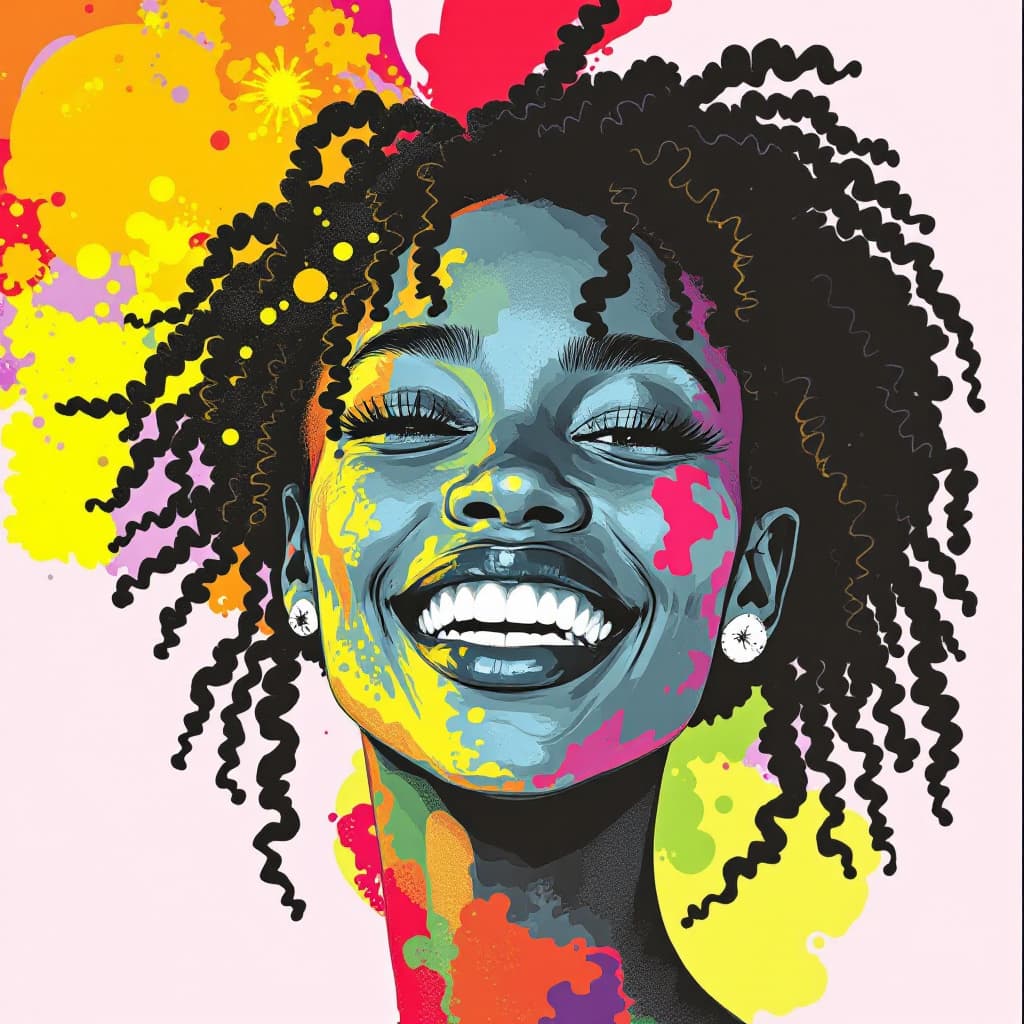 AI generated: une jeune femme africaine qui est sur le point de voyager en Amérique et elle est tout heureuse et q...