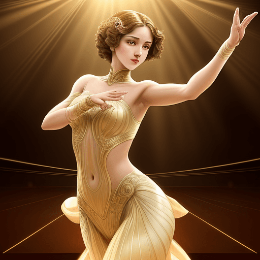 AI generated: Art nouveau style. female dancer. Her hands are perfect with no missing fingers. Transitions into a ...
