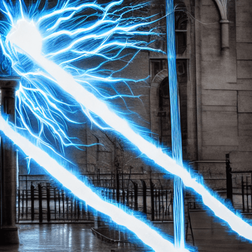 AI generated: Light blue and white flag of Argentina, with the lightning bolt being a bright neon blue and the fla...