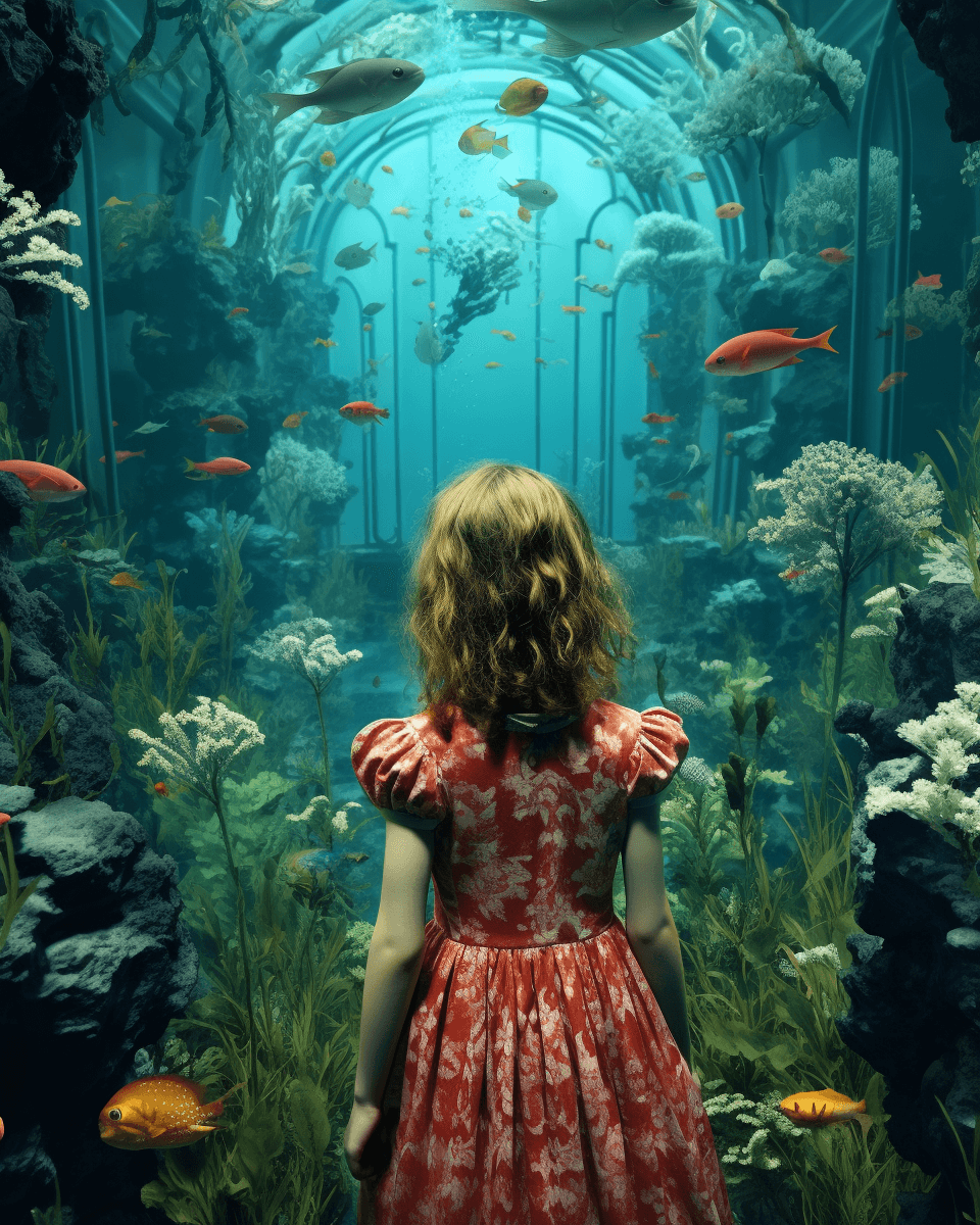 AI generated: girl in the water genemat 2013, in the style of imax, photorealistic compositions, baroque-inspired ...