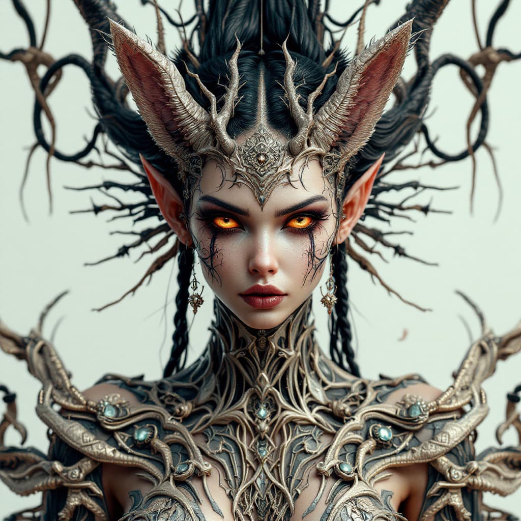 AI generated: Lycanthrope lady with ears. intricate artwork . octane render, trending on artstation,t symmetrical ...