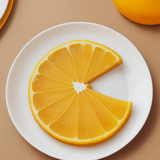 AI generated: Uma laranja sobre uma mesa