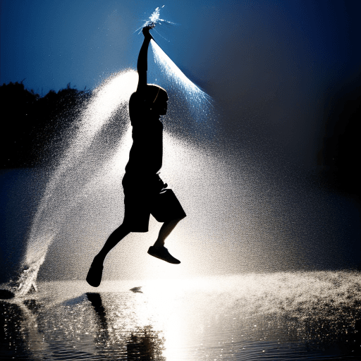 AI generated: water being thrown.  silhouette. no background.