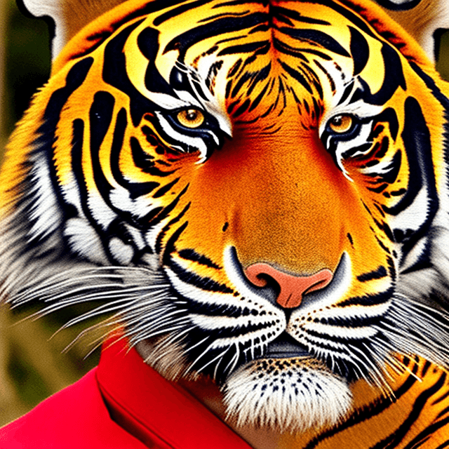 AI generated: Images of a man dressed in tiger  embroidery