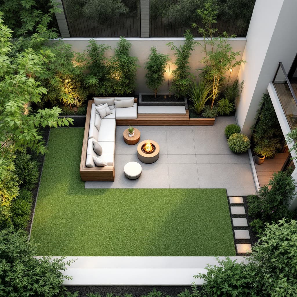AI generated: Generate a high-quality, photorealistic image of a simple modern garden with a clean and minimalisti...