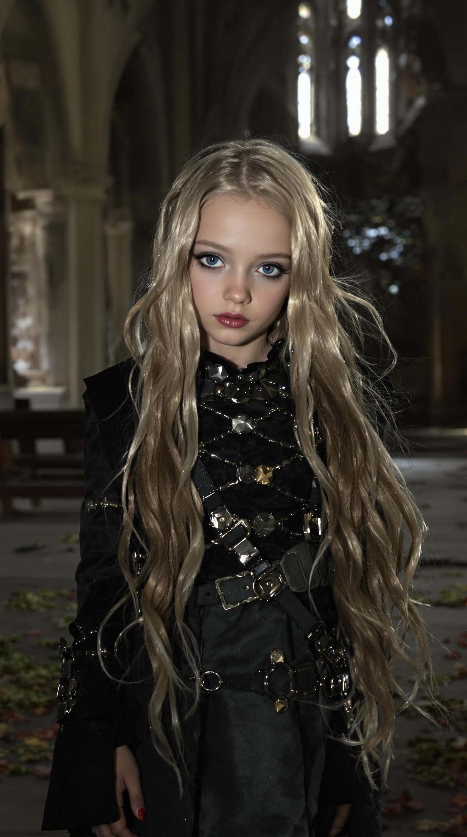 AI generated: a professional photo of a exceptionally beautiful in the world, Preacher the vampire hunter (age 7),...