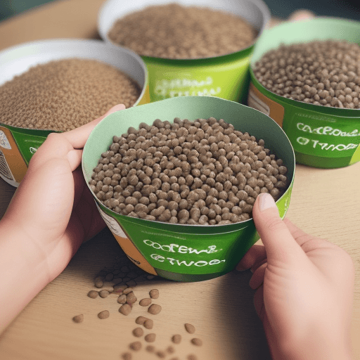 AI generated: Craft an Instagram post showcasing the sustainable side of our dog food brand. Feature a behind-the-...