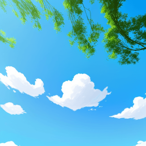 AI generated: Blue sky as seen when lying on the ground, with a hue that communicates midday calm and serenity. No...