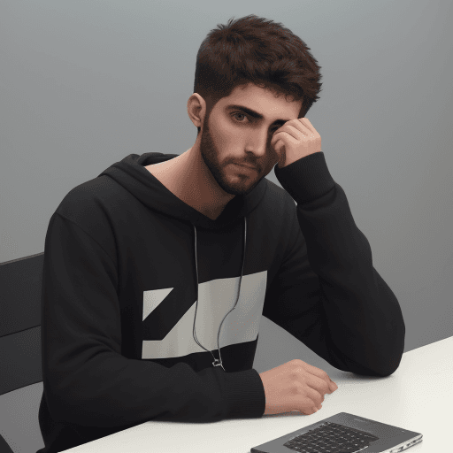 AI generated: alta resolución, hombre de 28 años, vestido con sudadera negra con capucha, mirando a camara como un...