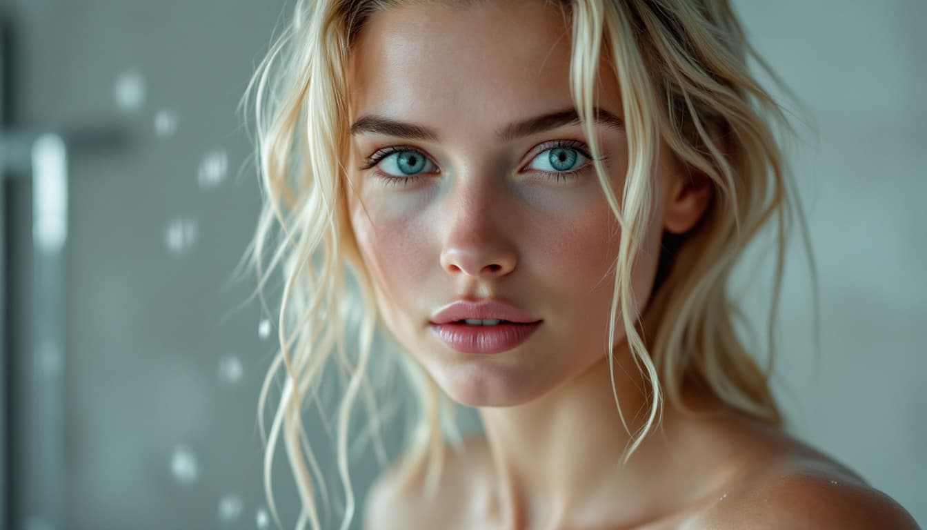 AI generated: high quality photo, 4K, front shot, upper body from from waist up, 20 year old Norwegian woman, in t...