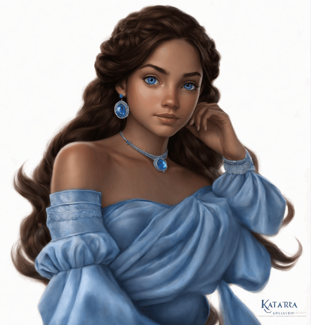 AI generated: realistic version of Katara from Avatar the last Airbender at 18 years old, extremely beautiful girl...