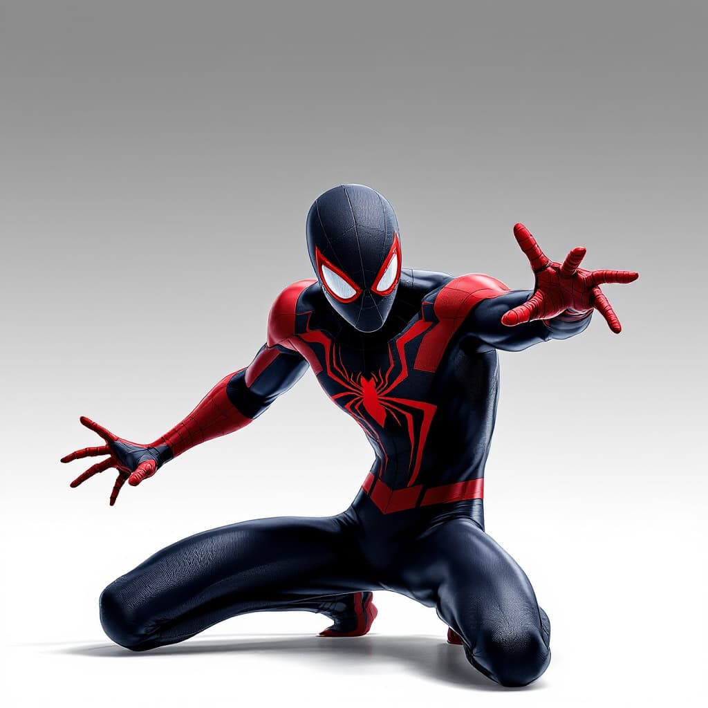 AI generated: spider man, Miles Morales, comics art, render, high detai --ar 9:16