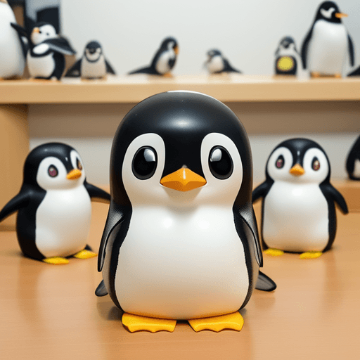 AI generated: cute anime style photo beautiful cute penguin  in his hands phone in which is open chat with discuss...
