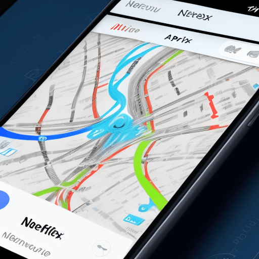 AI generated: Professional quality image of an Uber app, Netflix app, Spotify app, Apple Maps app swirling around ...