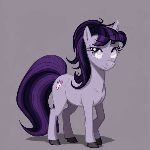 AI generated: Twilight Sparkle is a pony with a small and slender body. She has a coat color that is lavender, whi...