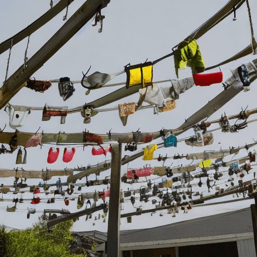 AI generated: alien skin hang in clotheslines
