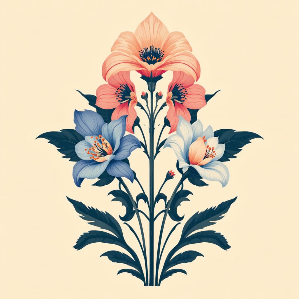 AI generated: art nouveau style flowers