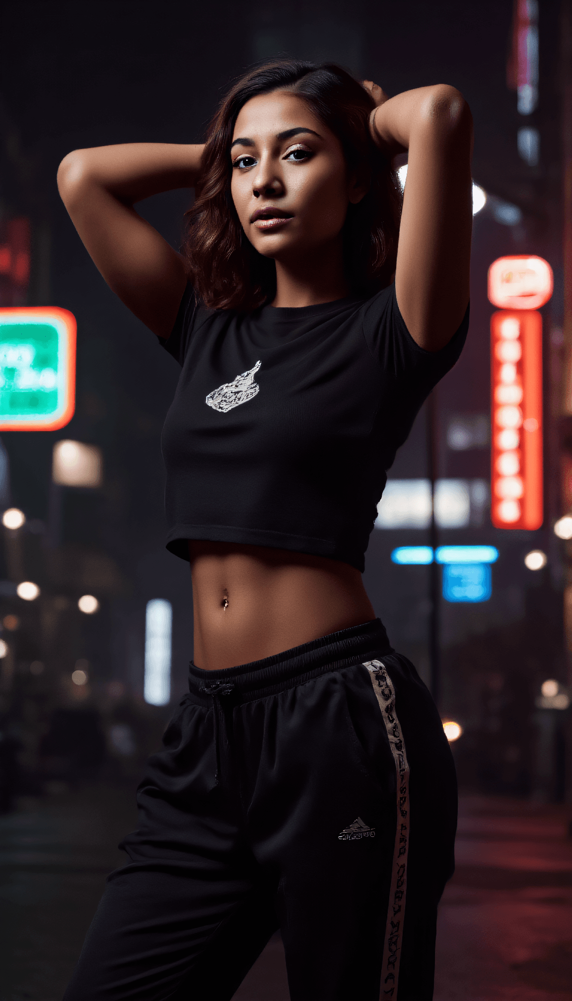AI generated: photo of a 24 year old asian female stylish professor, Warm brown skin with subtle golden undertones...