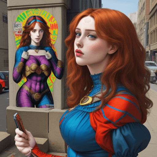 AI generated: ((((Text:"UNCUT"text)))), Comic Book Vibrancy, Forced Perspectives, Street art, (Pre-Raphaelite Beau...