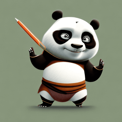 AI generated: A young men dressed in y2k style, designed as a “kung fu panda” character