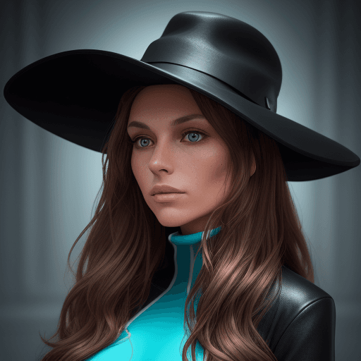 AI generated: a woman, with bronze hair long to her breasts, brown eyes, indigenous features, light makeup and a h...
