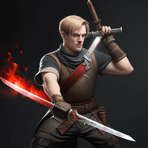 AI generated: smith use hammer to create sword