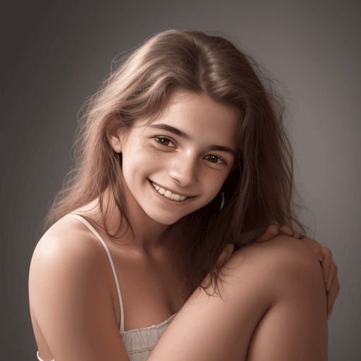 AI generated: a close up of a argentinian 18-year-old woman with a smile on their face, a character portrait by Ma...