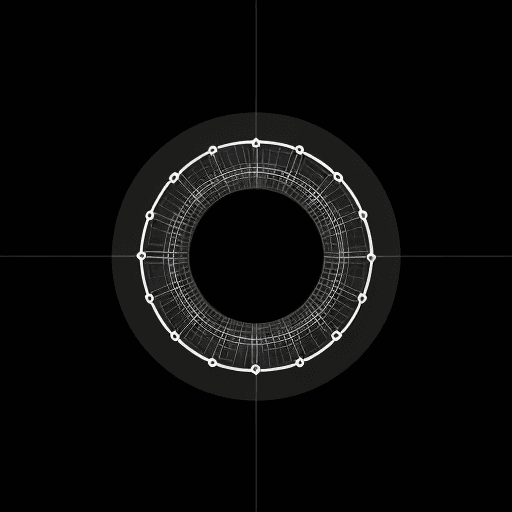 AI generated: Network where circles are black (or gray) and the background is white. 