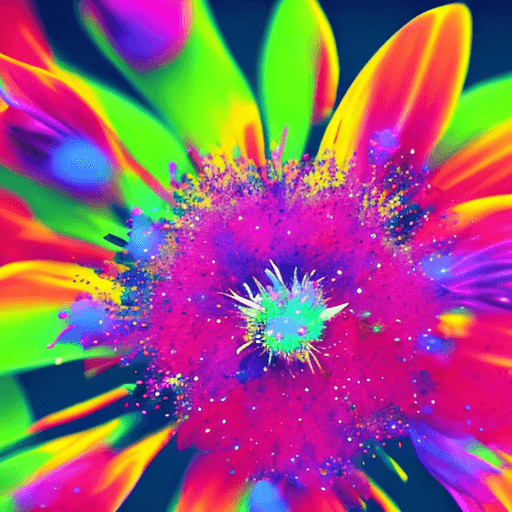 AI generated: Blossoming,Particle,Flower,Colorful,Future,Technology