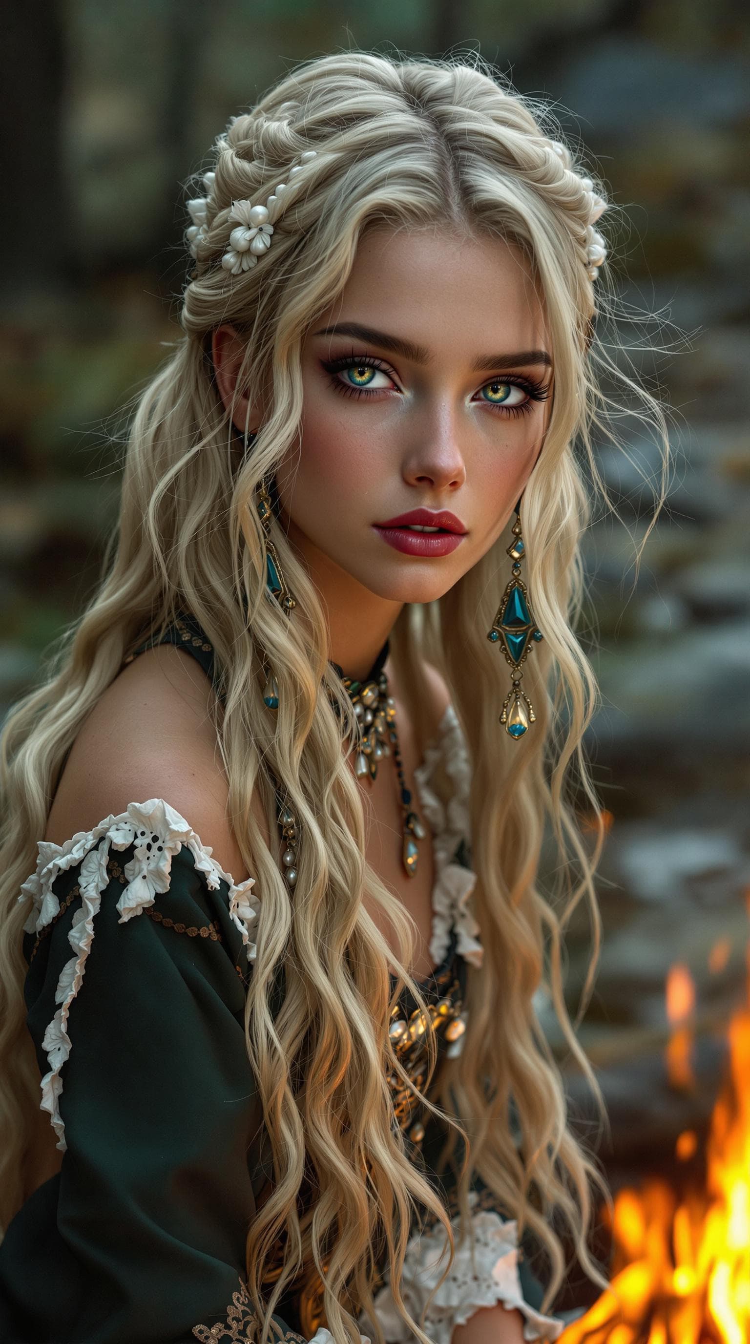 AI generated: a professional photo of a exceptionally of the most beautiful girl in the world, Transylvanian gypsy...