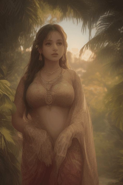 AI generated: 1 Porn star Dani Daniels in girl in saree,(sharp focus), blurry background, depth of field, earrings...