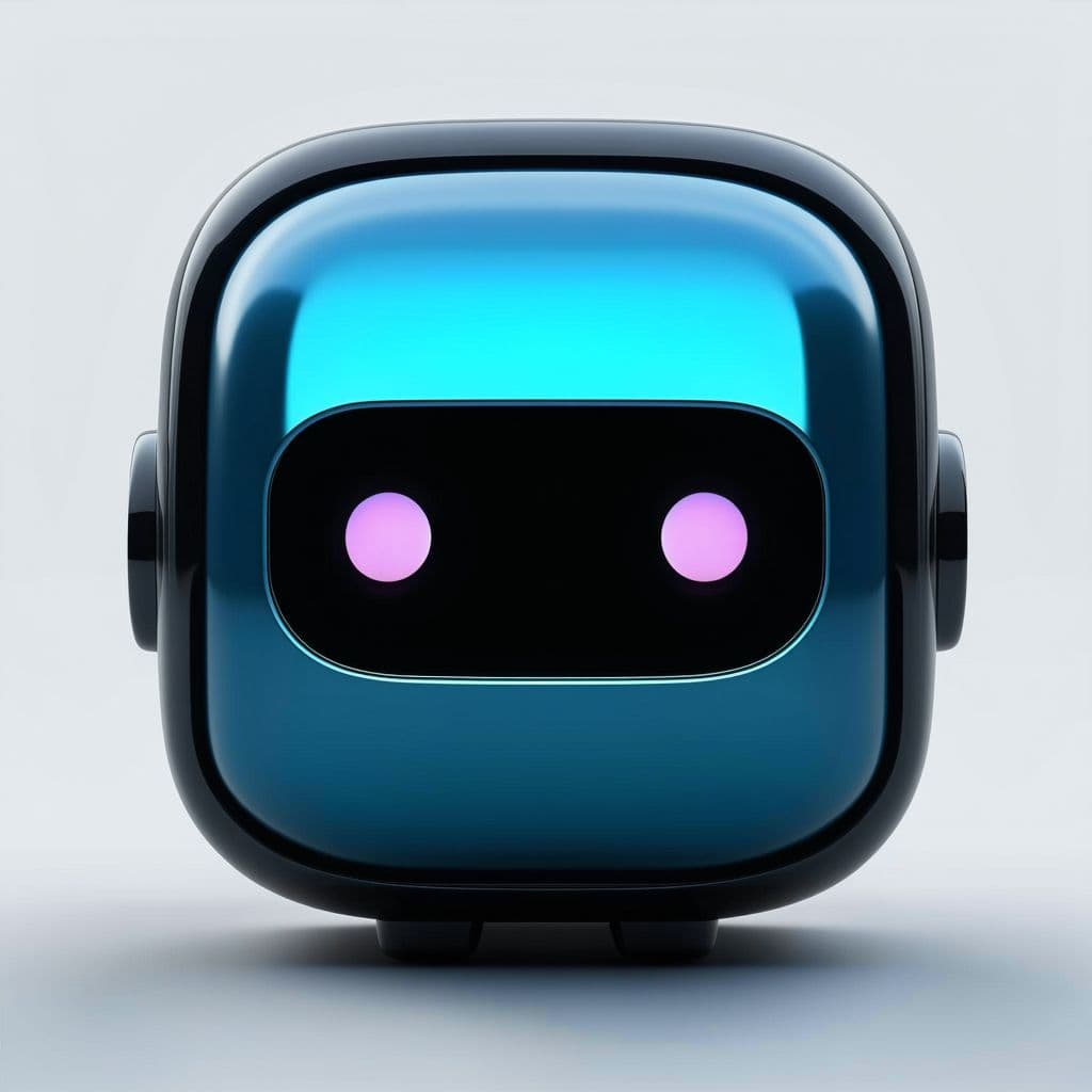 AI generated: Create a sleek and modern 3D icon for a chatbot. symmetrical artwork. cinematic, hyper realism, high...