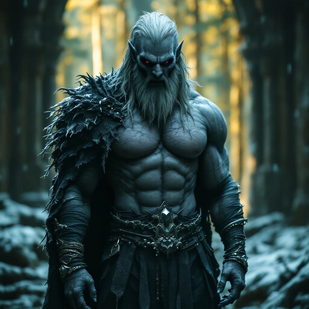 AI generated: Hyper realistic, photoart dark and terrifying themes, evil viking from otherwolrd, in a short unifor...