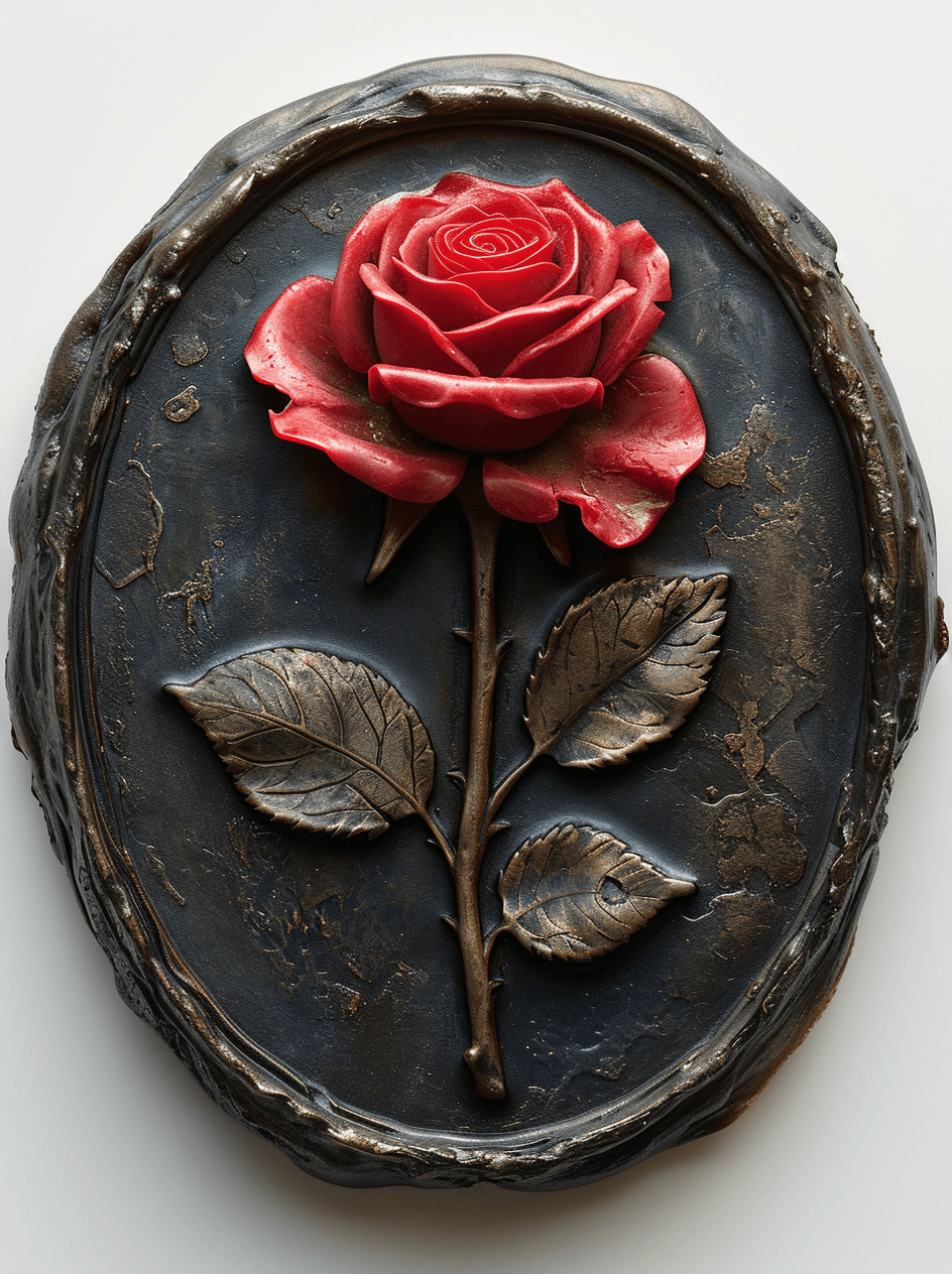 AI generated: wax seal with a rose, isolated on white, in the style of brian mashburn, jean-andré rixens, marjane ...