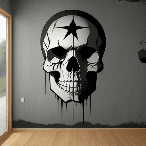 AI generated: Walltattoo Wackenskull