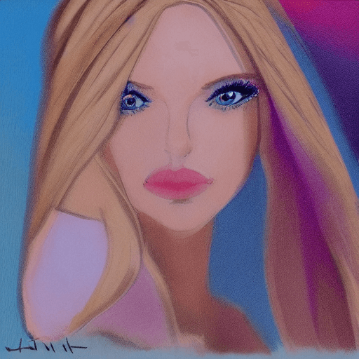 AI generated: A selfie portrait of a beautiful blond girl, dark blonde hair ((chanel style)) with pink highligts. ...