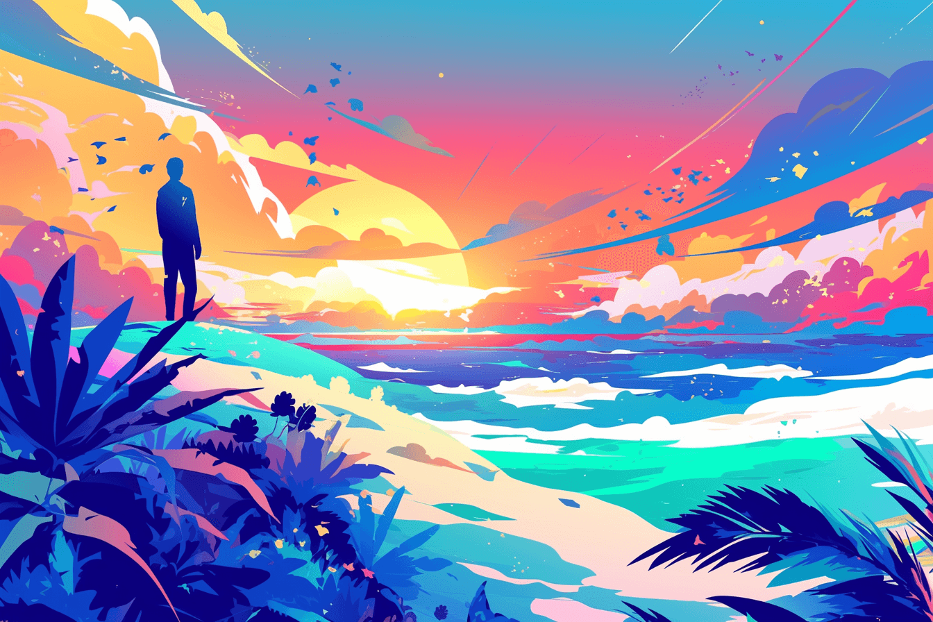 AI generated: vibrant scenes, Punchy Vector --ar 3:2 --niji 6