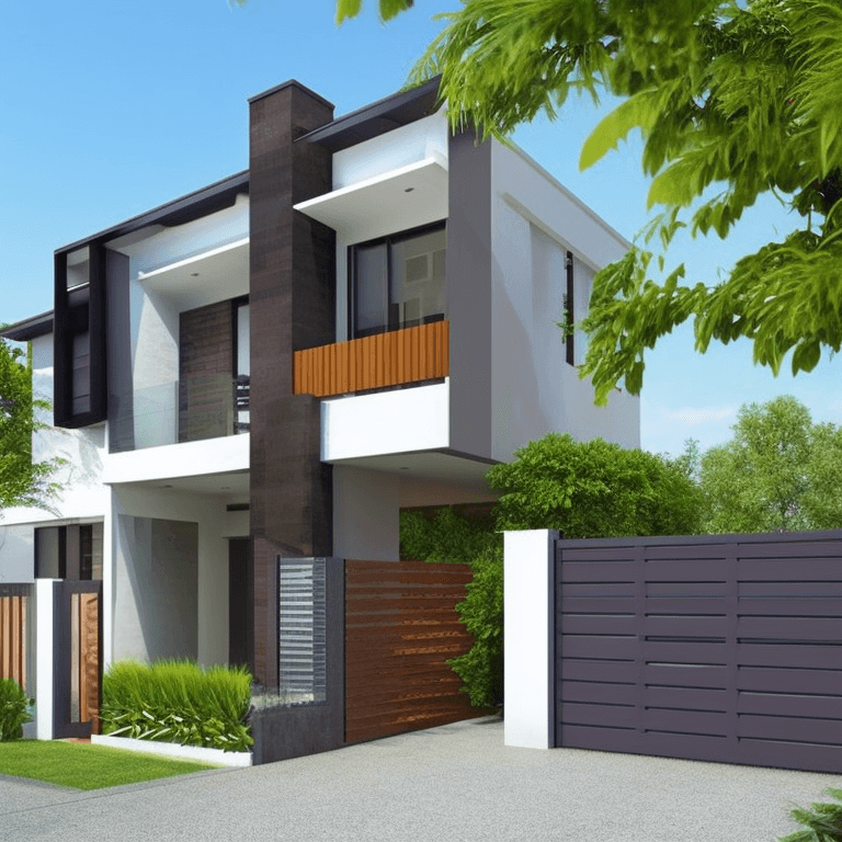 AI generated: modern looking 2-storey house, A+D architecture, photorealistic, 