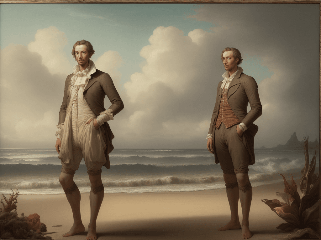 AI generated: handsome man standing in a beach , Paulina Góra, Rachel Ruysch