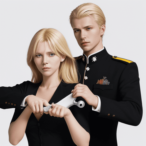 AI generated: create a vector image of a German couple. The woman should be on the right side of the image, have b...
