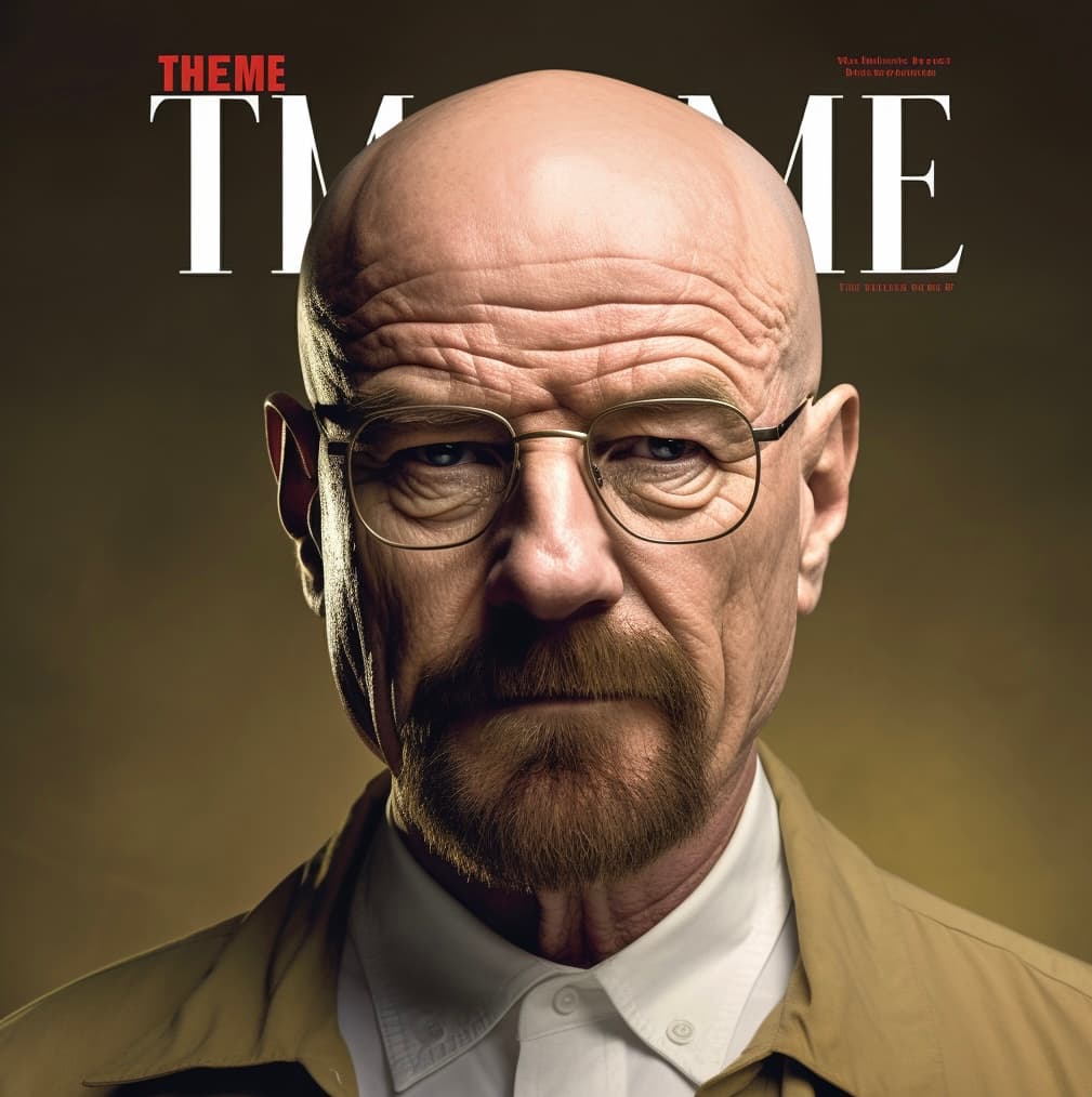 AI generated: Walter white on the cover of time magazine